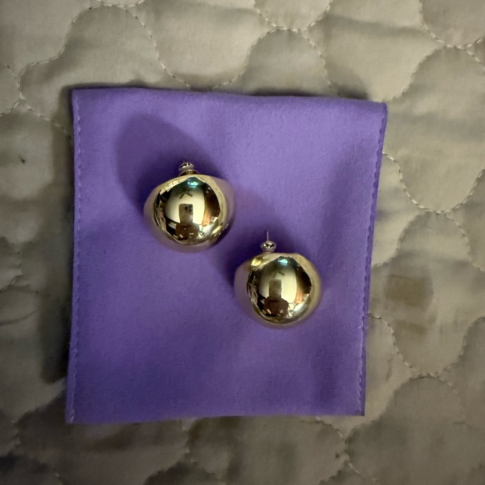 Melinda Maria Gold Domed Earrings